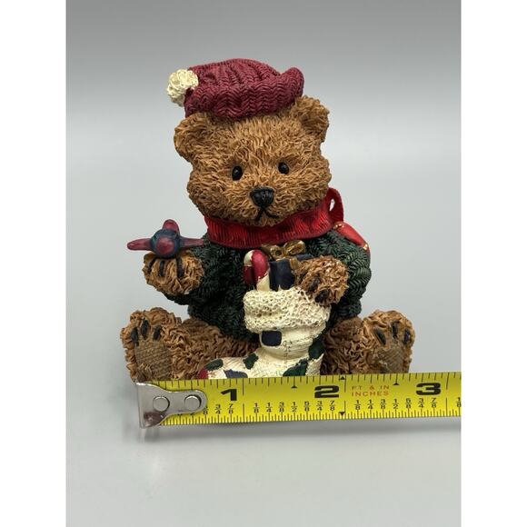 Heart Patch Place Bear W/ Christmas Stocking Toy Plane First Edition 1996 Figure - Picture 7 of 11